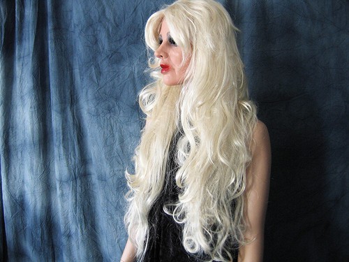 Frauenmaske MARILYN +WIMPERN +LANGE PERÜCKE - weibliche Latex Gummi Maske Sissy - Bild 4 von 9