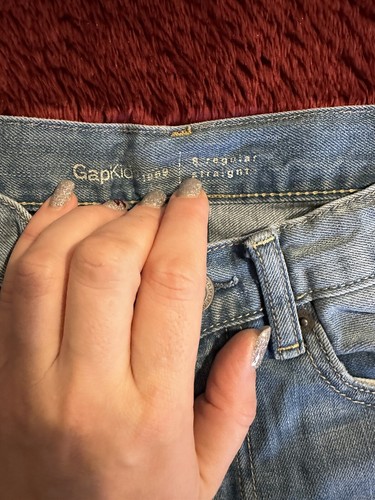 gap boy’s jeans wriped blue denim pants 8 - Picture 4 of 5