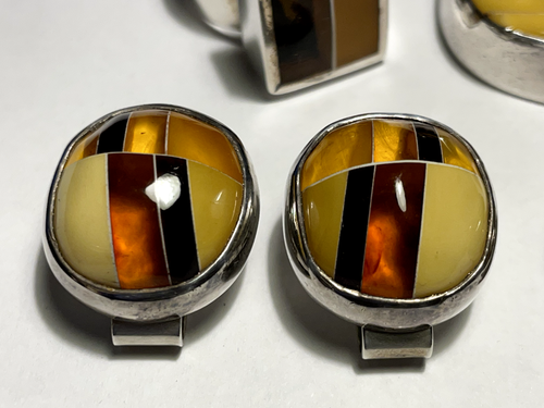 Set of Baltic & Butterscotch Amber / Sterling Silver Pendant, Ring and Earrings - Picture 5 of 13