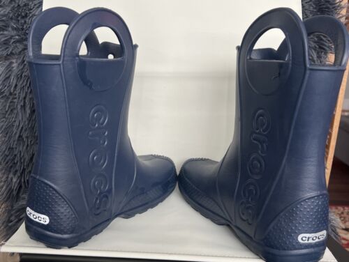 Crocs Handle It Rain Boot, Navy, J2 New No Box Or Tags - Picture 3 of 6