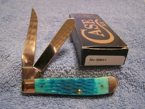 CASE XX SKY BLUE CRANDALL JIGGED BONE MINI TRAPPER 50641 STYLE 6207 SS see desc - Picture 2 of 3