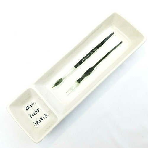 Bandeja de pintura de dibujo boceto colección artesanal Rae Dunn 2 compartimentos de Magenta - Imagen 1 de 6