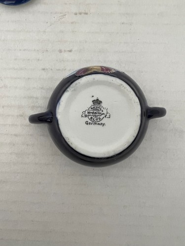 Royal Medaillon Blau Teeservice Milchkännchen Zuckerdose Tasse 4 Teile Germany Antik - Bild 10 von 14