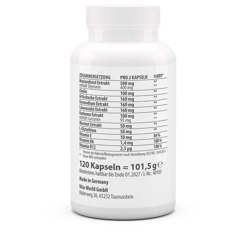 Vita World Leber-Vital Komplex (120 Kps) - Bild 2 von 3