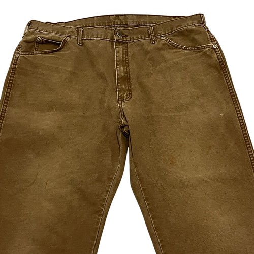 Dickies Carpenter Jeans Relaxed Fit Brown Mens 40W 30L Duck Canvas ED218 - Picture 3 of 19