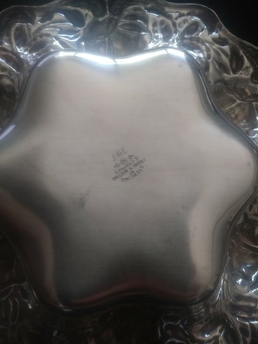 Antique Art Nouveau Sterling Silver Tray, Rose Flower Motif - Picture 4 of 6