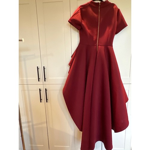 Akira Scuba Ruffle High Low Dress Party Cocktail Burgundy Red - Picture 7 of 8