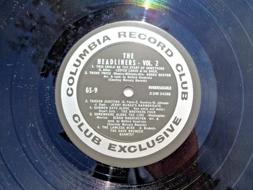 The Headliners Vol. II: 1961 Columbia Record Club GS-9 First 1-B/1-E Pressing EX - Imagen 12 de 12