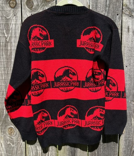 Vintage Jurassic Park 1990s Youth sz 7 Children Knit Sweater Jurassic Logo RARE - Picture 4 of 9