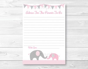 Pink Elephant Chevron Printable Baby Shower Mommy Advice Cards | eBay Pink Elephant Chevron Printable Baby Shower Mommy Advice Cards | eBay