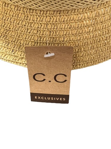 CC Exclusives Straw Hat Flower Bow On Side One Size NEW with Tags - Picture 5 of 6
