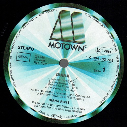 Vinyl, LP - Diana Ross – Diana - Upside Down, Tenderness, My Old Piano, u.v.a. - Bild 3 von 3