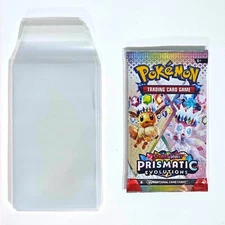 Pokemon Booster Pack Protective Sleeves - x50 Self Sealing Clear View 