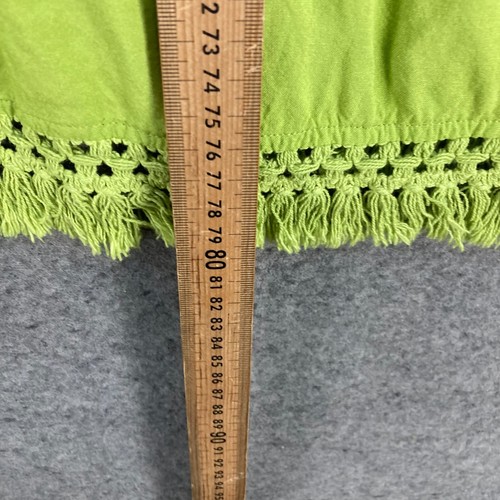 Curvaceous Tunic Top Womens Medium Green Short Sleeve V-Neck Rayon 23315 - Picture 6 of 9