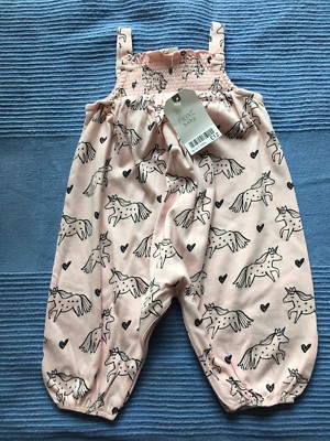 3-6 12-18 months NEXT Baby Girls Playsuit Harem Unicorns 0-3