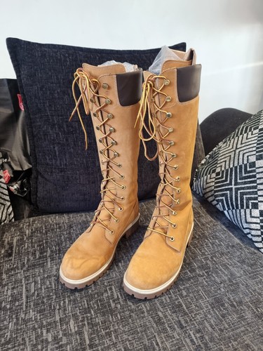 Timberland Wheat Brown Suede Knee High Boots Size UK 5.5