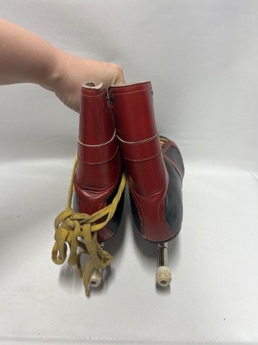 Vintage Pair of Leather Fagan Skating Footwear Ice Skates Size 10 Display Prop - Afbeelding 4 van 7