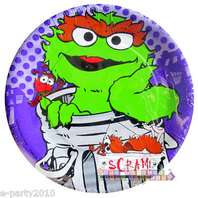 Sesame Street Oscar The Grouch Small Paper Plates 8 Birthday