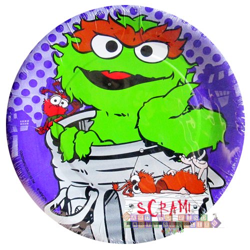 SESAME STREET Oscar the Grouch SMALL PAPER PLATES (8) ~ Birthday Party Supplies