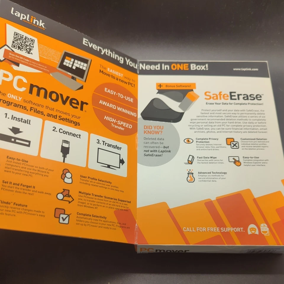 LapLink PCMover Ultimate SafeErase for Windows 8, 7, Vista, XP Open Box - Image 2 of 4