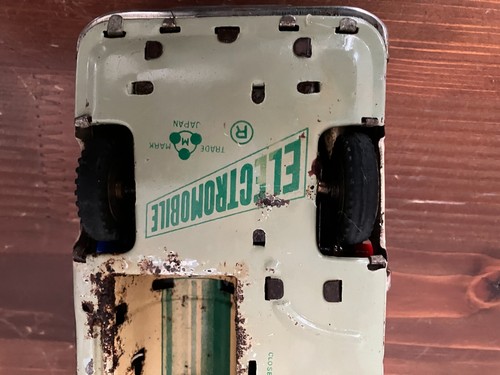 Giocattolo "Electromobile" auto polizia in latta Mizuno JAPAN anni 50 - Foto 7 di 11