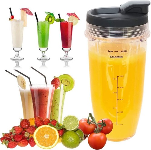 Replacement 24oz Nutri Ninja Blender Cup with Sip & Seal Lid BL450 BL454 BL456 - Picture 7 of 9