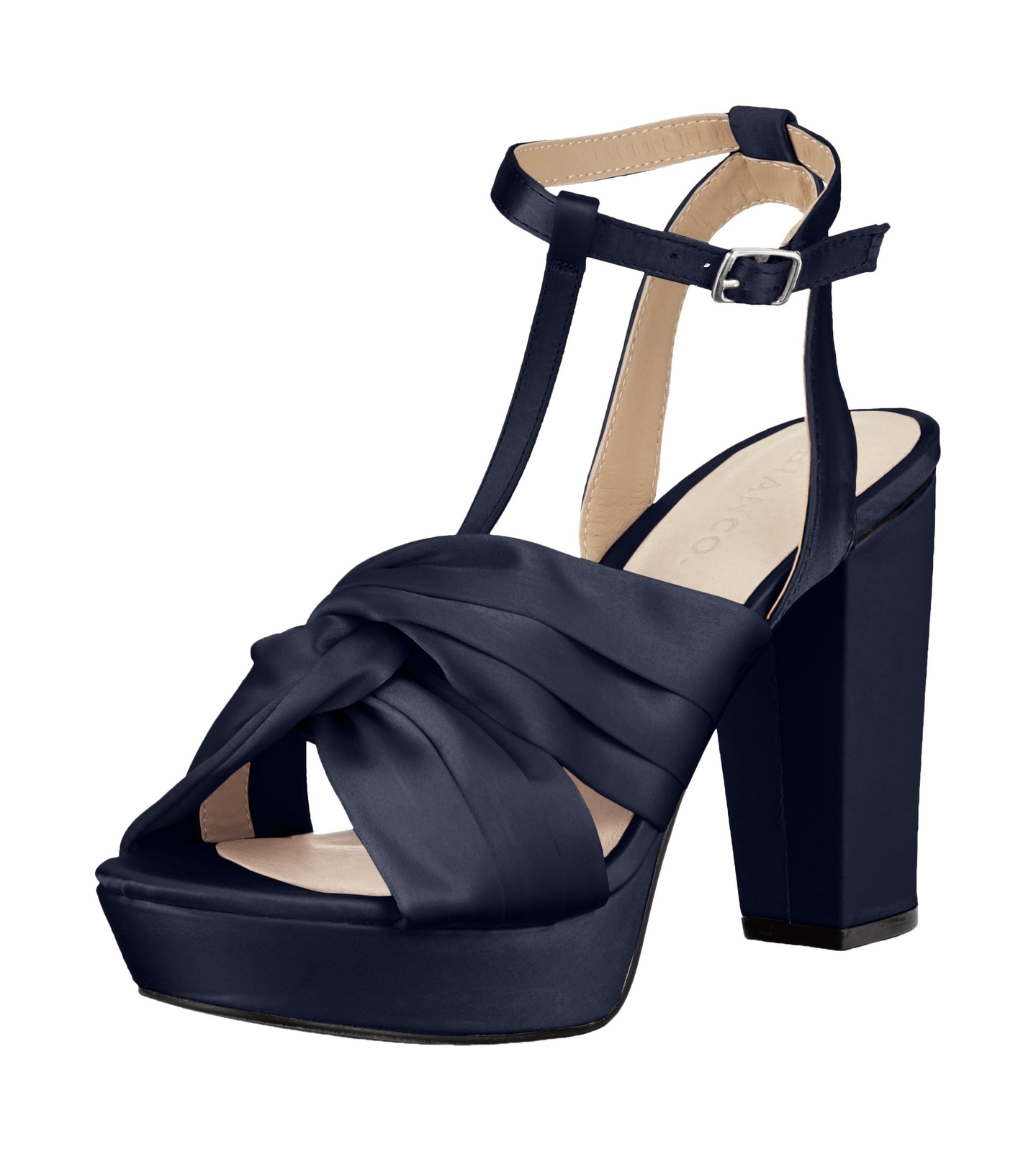 Bianco Satin Strap Sandale, Damenschuhe Heels Sandale Blau (Navy Blau) 6 UK Bianco Satin Strap Sandale, Damenschuhe Heels Sandale Blau (Navy Blau) 6 UK