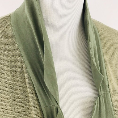 Bobeau Women’s Sz Medium M Green Open Front Cardigan Lightweight Pockets Top 1D - Foto 6 di 8