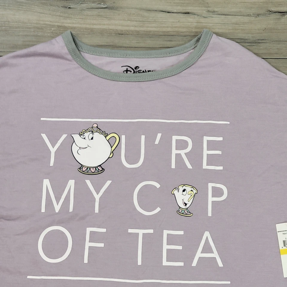 Disney Pajama Top Women's Medium Tea Cup Short Sleeve New - Image 4 of 4