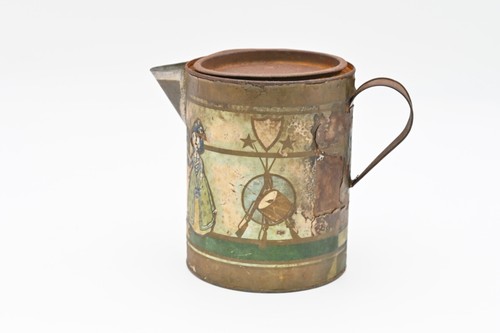 Antq Coffee Tin Repurposed Into A Tin Pitcher Small Tin Pitcher Primitive Decor - Picture 3 of 10