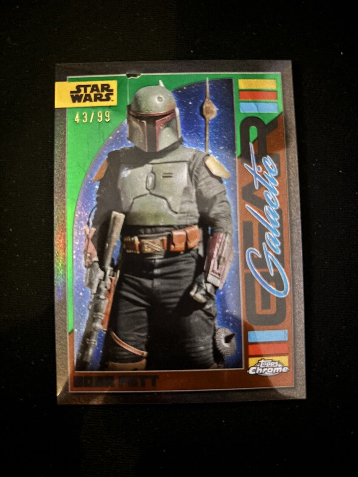 2024 Topps Chrome Star Wars Boba Fett #GG-21 Galactic Gear Green Refractor /99