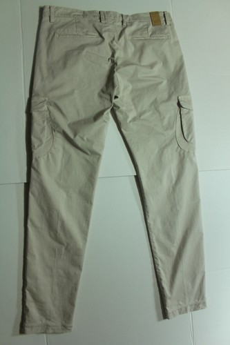 NEW Mens Michael Coal Beige Cargo Slim Fit Trentacinque Pants Size 35X33 Italy - Picture 4 of 12