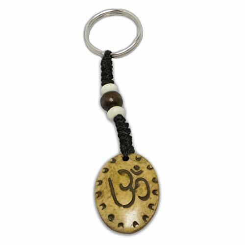 Zen Canyon Natural Brown Om Yak Bone Key Chain Ring - Eco-friendly Fair Trade - Picture 1 of 1