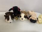 Ty Beanie Babies Pugsly Plush Toy And Three Other Dogs Retired