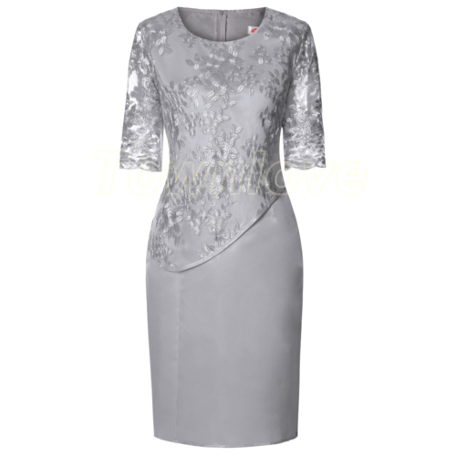 Women's Lace Half sleeve Dress Cocktail Party Wedding Evening Formal Plus Size - Picture 13 of 30
