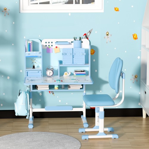 Kinder Schreibtisch Stuhl Set Kinder Studie Tisch Stuhl Set Offene Regale - Bild 8 von 14
