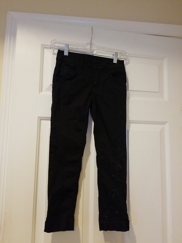 Vintage Mary Kate & Ashley  Girls Straight Pants Sz 8 Black  98% Cotton Pockets - Picture 1 of 5