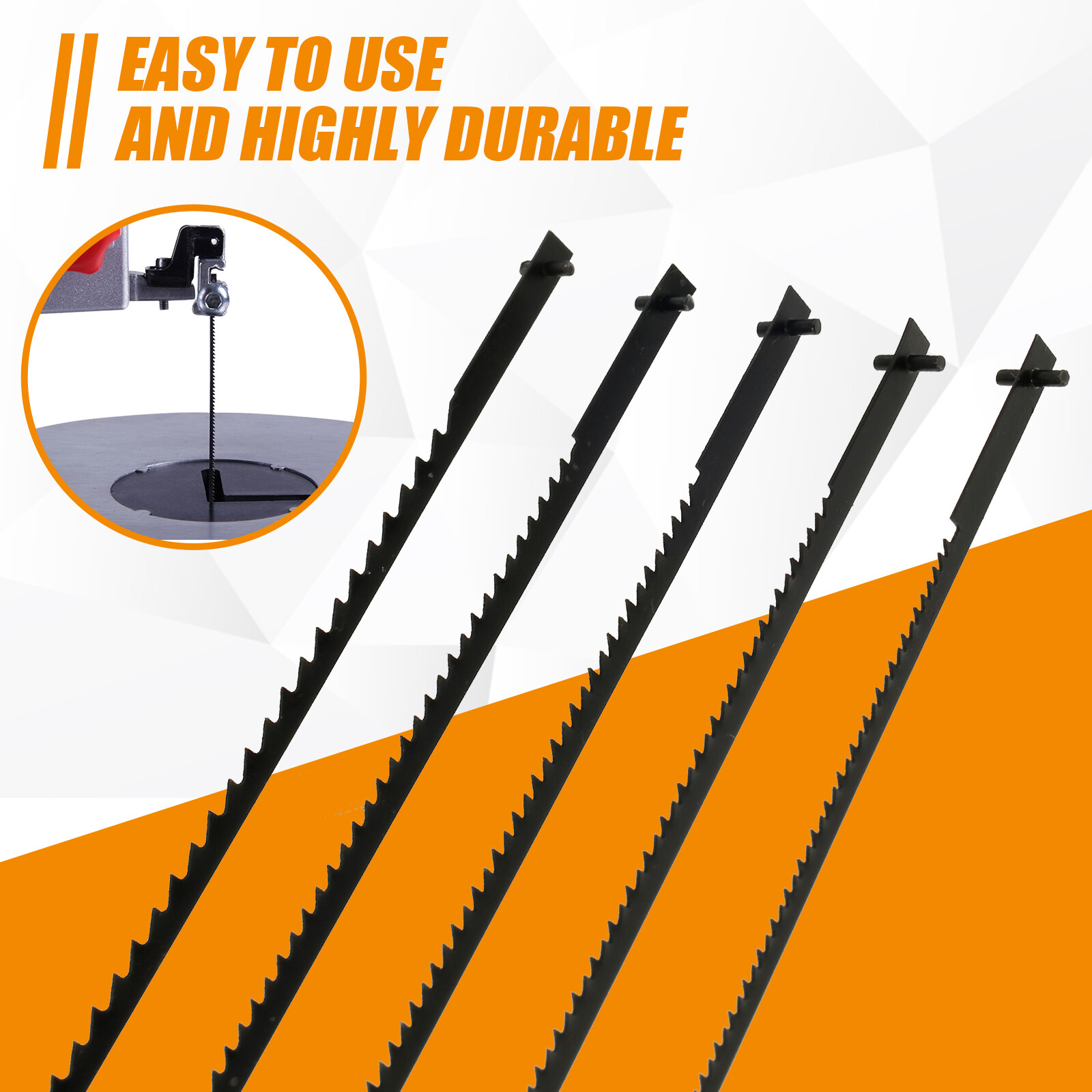 60Pcs Scroll Saw Blade Pin End 5inch Sturdy Carbon Steel Scroll Saw