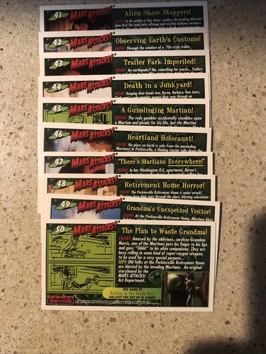 1996 TOPPS MARS ATTACKS "WIDEVISION" 72 MOVIE CARD BASE SET Mint Condition - Picture 6 of 12