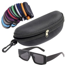 1/2PCS Eye Glasses Case Box Sunglasses Protector Hard Zipper Belt Clip Portable  