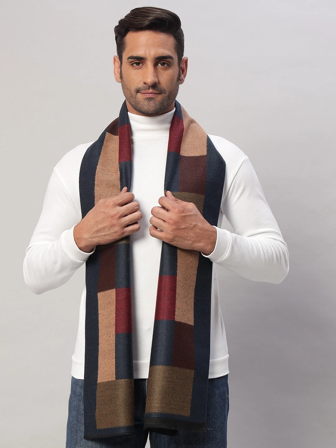 Men Winter Cashmere Wool Wrap Checked Scarf Indian Made Scarves Wrap Blue
Opens in a new window or t