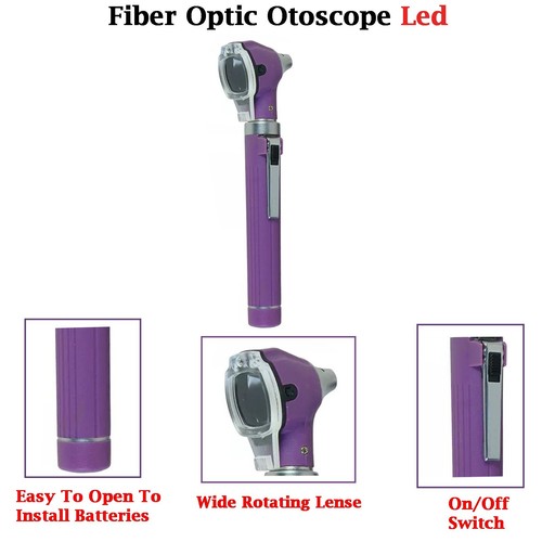Fiber Optic Mini Otoscope Led Ophthalmoscope Medical Ear Diagnostic Set New - Picture 9 of 20