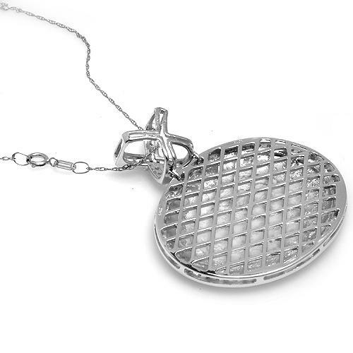 Spiegel der polnischen Halskette Medaillon. 14 Karat Weißgold mit sauberen Diamanten. Neu - Bild 2 von 2