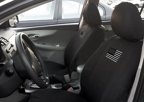 For Mazda New American Black Cloth Flag Car Truck SUV Seat Covers Full Set  - Picture 5 of 11