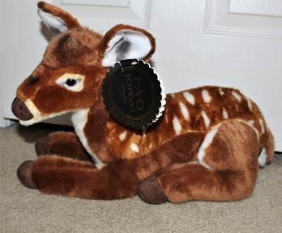 NWT FAO Schwarz 18â Plush Spotted Lying Baby Deer Fawn Realistic New With Tags | eBay