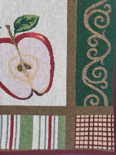TAPPETINO/TAPPETO CUCINA TAPPEZZERIA (20"x30") MELE VERDI E ROSSE, rettangolare, HC - Foto 13 di 15