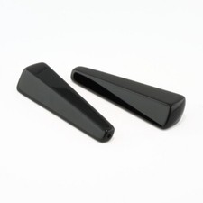 BLACK ONYX 40 x 12 MM FANCY DROP CUT TOP DRILLED 2 PIECE SET ALL NATURAL F-4496