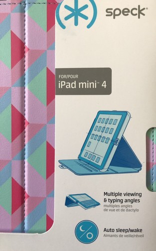 Speck Style Folio Luxury Edition Case Apple iPad Mini 4 - Pink/Teal/Light Blue - Picture 2 of 4