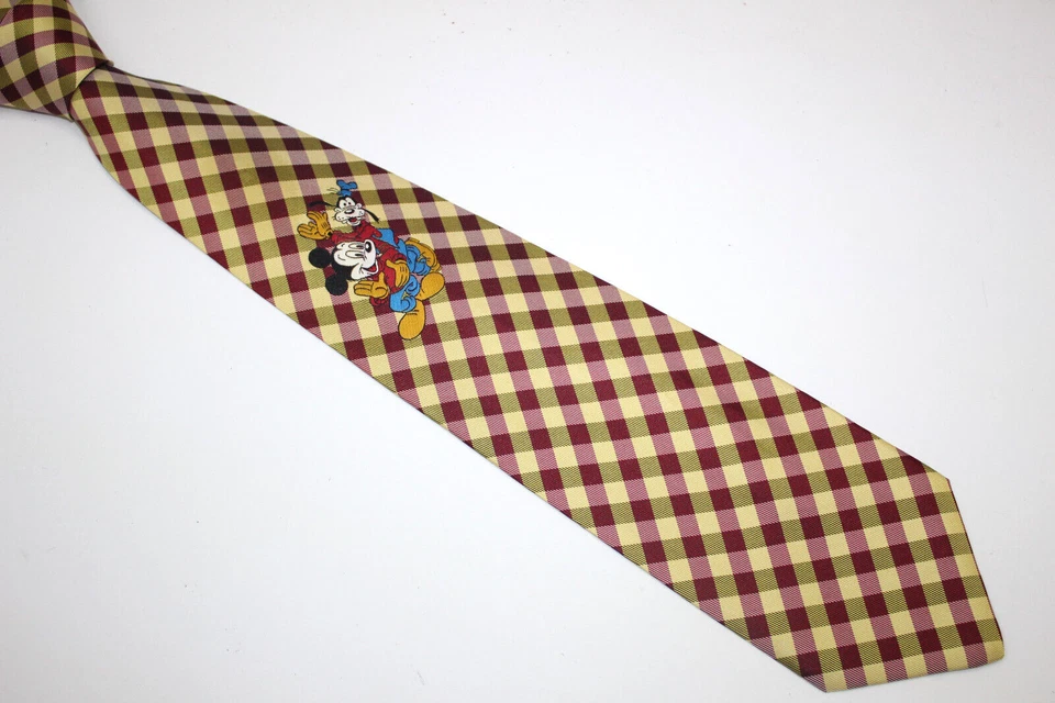 WALT DISNEY MICKEY MOUSE GOOFY Corbata de Seda Hecha en Italia F33709 Foto 2 de 4
