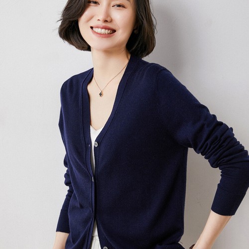Womens Cardigan V Neck Long Sleeve Slim Fit Sweaters Fall Outwear Knitwear Tops - 第 1/18 張圖片